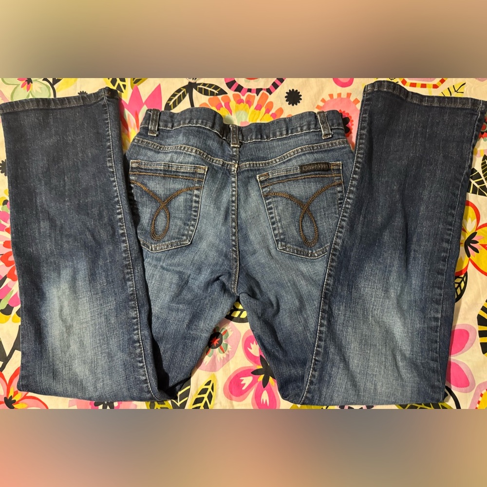Calvin Klein denim blue jeans. Boot cut.
